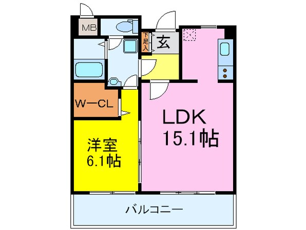 カルム緑地公園Ⅲの物件間取画像